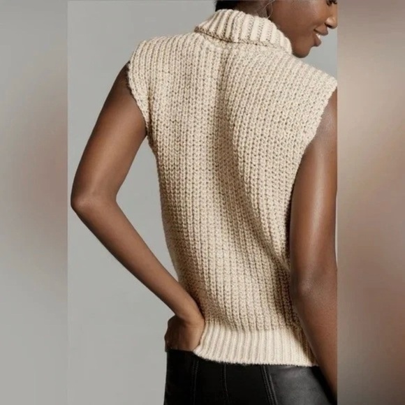 🧡 NEW Pilcro  Cream Golden Sweater Vest - Picture 2 of 4